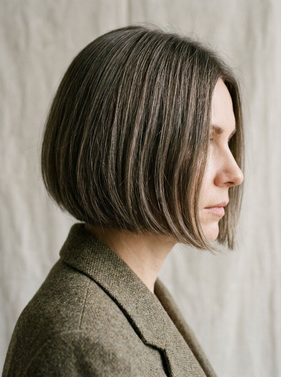 Aschbrauner Short Bob - Haarfarben Ideen für kurze Haare